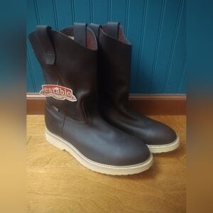 ESTABLO Men's Round Soft Toe Work Construction Gardening Boot Grasso Shedron